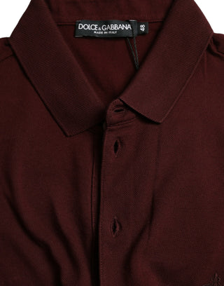 Elegant Maroon Cotton Polo T-shirt