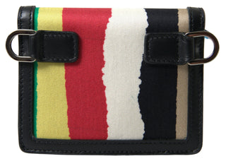 Multicolor Bifold Leather Wallet With Strap