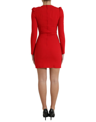 Elegant Red Bodycon Mini Dress With Sacred Heart