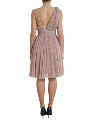 Lilac One-shoulder Pleated Designer Dress