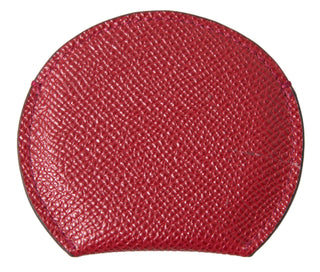 Chic Red Leather Hand Mirror Holder