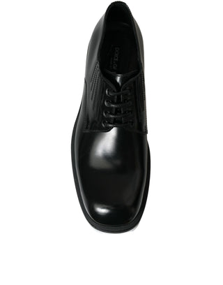 Sophisticated Black And White Leather Derby Shoes