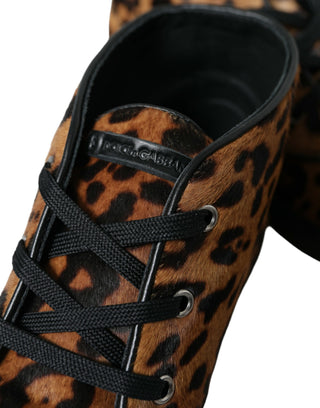 Elegant Leopard Print Mid-top Sneakers