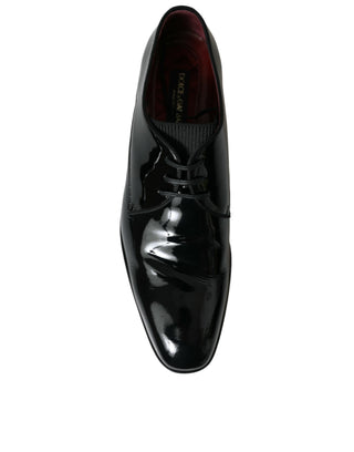 Elegant Black Calfskin Leather Derby Shoes