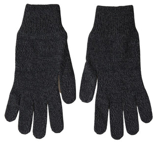 Elegant Virgin Wool Winter Gloves In Gray