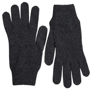 Elegant Virgin Wool Winter Gloves In Gray