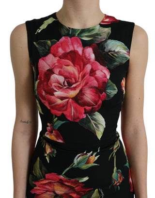 Elegant Floral Sheath Midi Dress