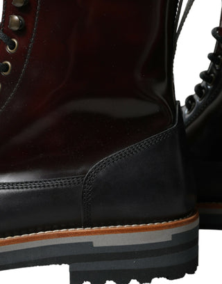 Elegant Bi-color Leather Boots
