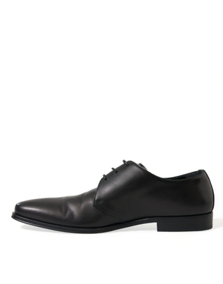 Elegant Black Leather Derby Dress Shoes