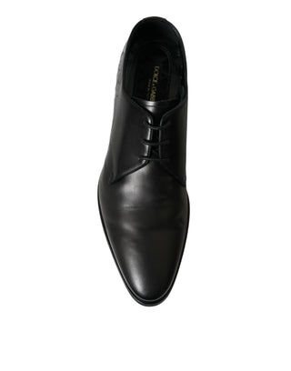 Elegant Black Leather Derby Dress Shoes