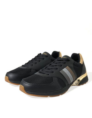 Black Leather Low Top  Sneakers Shoes