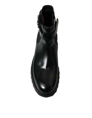 Elegant Black Calf Leather Chelsea Boots