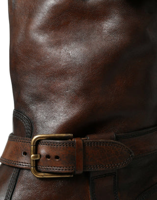 Elegant Mid Calf Leather Boots For Men