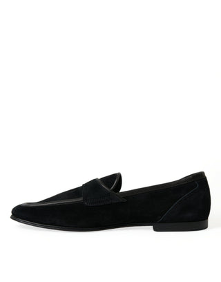 Elegant Velvet Black Loafers For Men