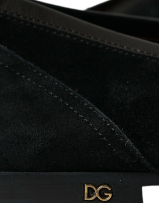 Elegant Velvet Black Loafers For Men