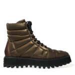 Bronze Plateau Padded Boots With Dg Logo Plate