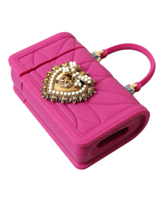 Chic Quilted Silicone Airpods Case - Pink & Gold