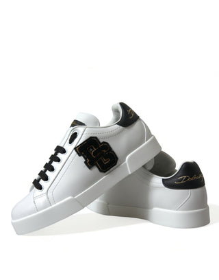 White Black Patch Portofino Sneakers Shoes