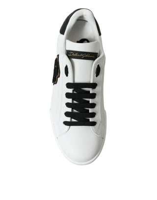 White Black Patch Portofino Sneakers Shoes