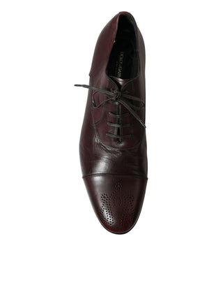 Elegant Burgundy Leather Derby Shoes