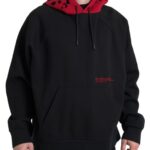 Black Red Leopard Print Men Hoodie Sweater