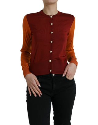 Elegant Silk Cardigan Sweater In Vibrant Tones