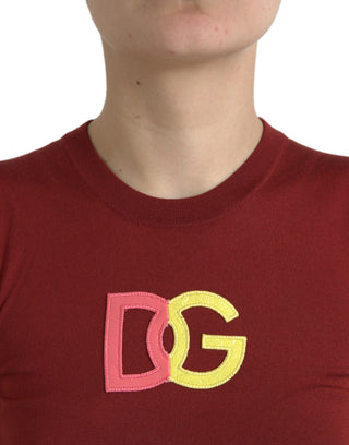 Red Green Silk DG Logo Sleeveless Tank Top