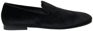 Elegant Velvet Black Loafers For Men