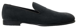 Gray Velvet Loafers Formal Shoes