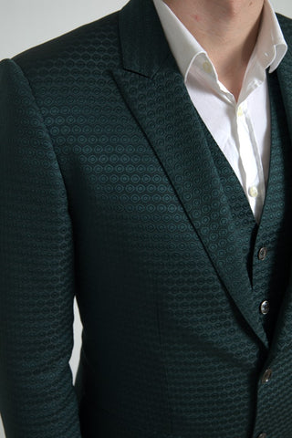 Emerald Elegance Slim Fit 3-piece Suit