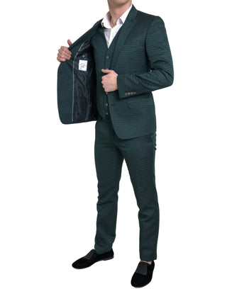 Emerald Elegance Slim Fit 3-piece Suit