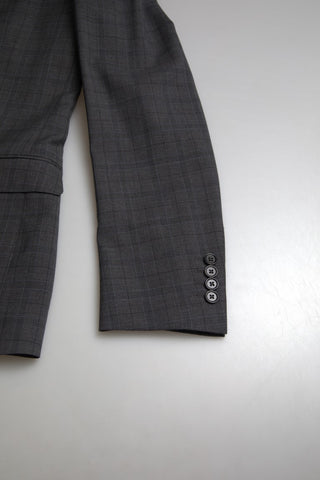 Elegant Grey Checkered Slim Fit Suit