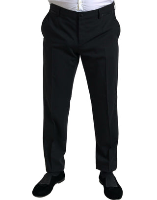 Elegant Black Slim Fit Two-piece Suit