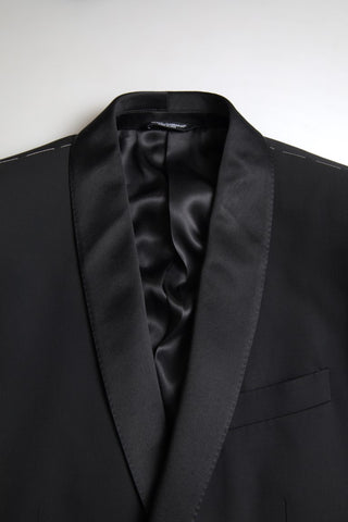 Elegant Black Slim Fit Two-piece Suit