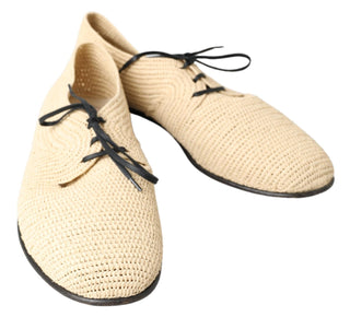 Chic Beige Derby Lace-up Casual Men's Shoes