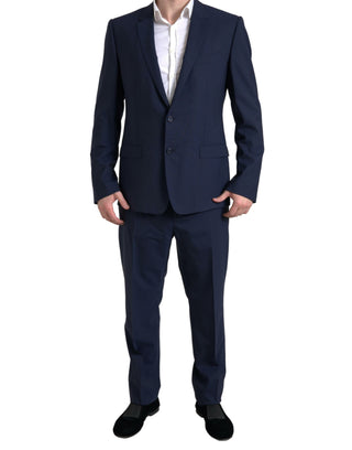 Elegant Blue Martini Slim Fit Two-piece Suit