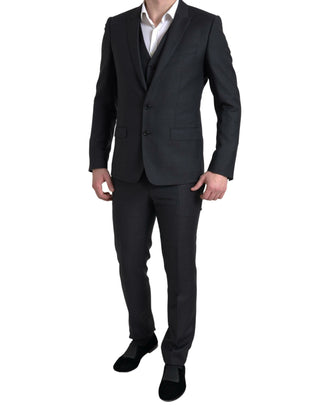 Elegant Black Martini Slim Fit 3-piece Suit