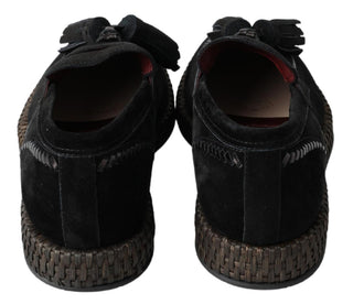 Chic Black Suede Espadrille Sneakers