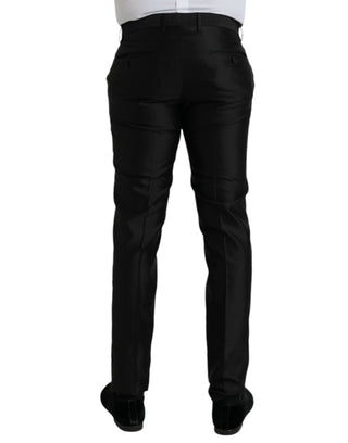 Black Silk Slimfit Dress Formal Pants