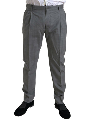 Elegant Skinny Wool Dress Pants In Grey