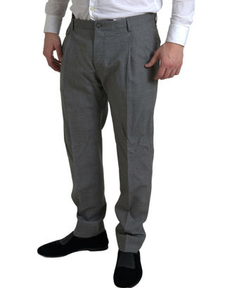 Elegant Skinny Wool Dress Pants In Grey