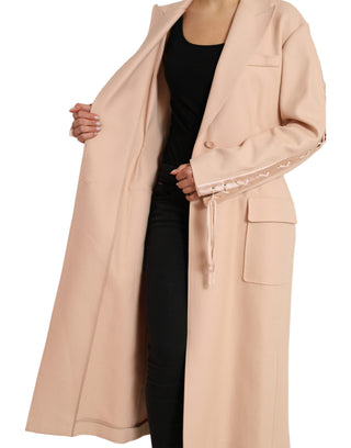 Elegant Beige Single-breasted Trench Coat