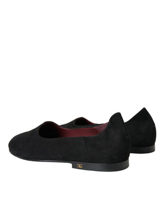 Black Suede Loafers Formal Dress Slip On Shoes