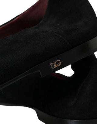 Black Suede Loafers Formal Dress Slip On Shoes