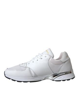 White Mesh Leather Low Top Trainers Sneakers Shoes