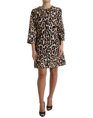 Leopard Print A-line Mini Dress