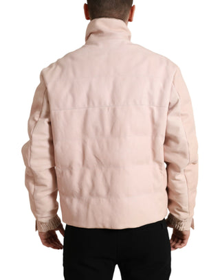 Chic Pink Puffer Jacket With Sleek Design