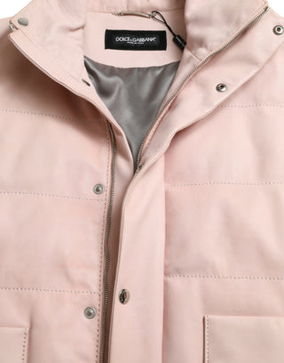 Chic Pink Puffer Jacket With Sleek Design