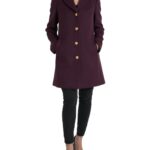 Elegant Purple Wool-cashmere Trench Coat