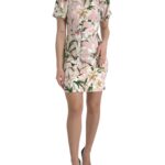 Elegant Pink Lily Print Sheath Dress